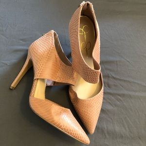 Jessica Simpson Pink Nude Snakeskin Pumps 8.5
